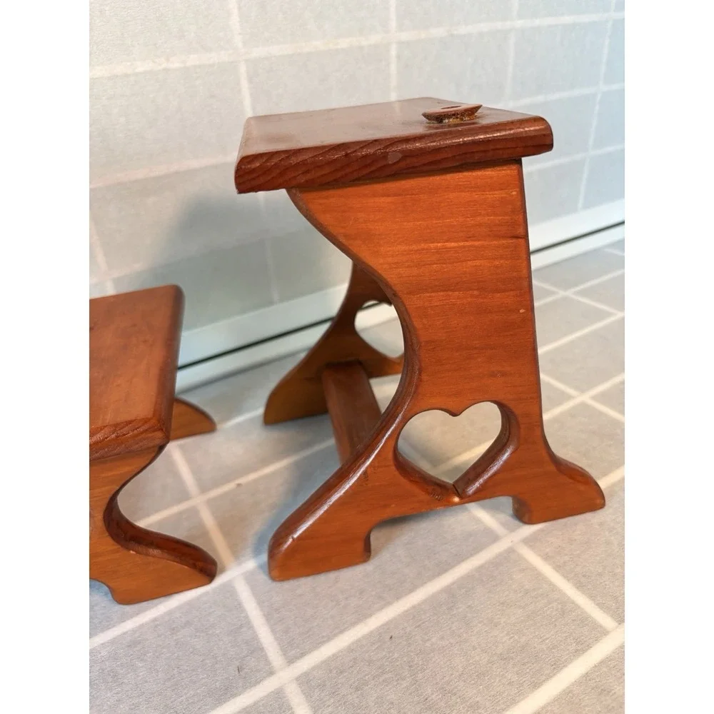 American Girl Doll/Babydoll Primitive School Desk Wooden Heart Cut Outs Handmade